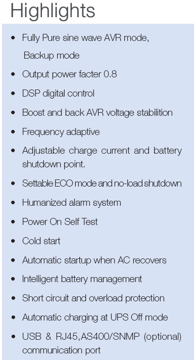 highlights - importand parts of the BCN UPS